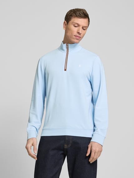 Polo Ralph Lauren Regular Fit Troyer aus Baumwoll-Mix Hellblau 4