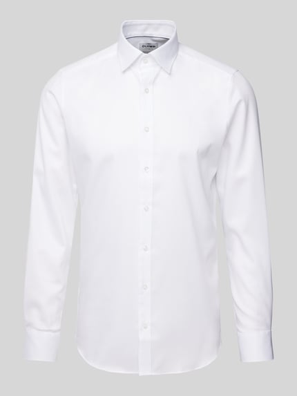 OLYMP Level 5 Slim fit zakelijk overhemd met effen structuur Wit - 2