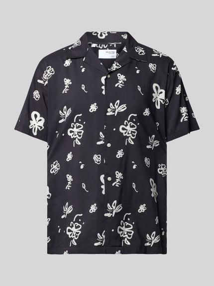 Selected Regular Fit Freizeithemd mit Allover-Muster Black 2