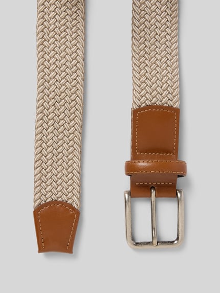 Produktfoto, Flechtgürtel in Two-Tone-Machart von Lloyd Men's Belts, klasyczna forma, splot, klamra, beżowo-brązowa plecionka, szerokość 104 cm