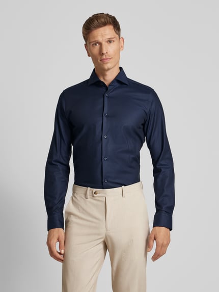 JOOP! COLLECTION Slim Fit Business-Hemd mit Haifischkragen Modell 'Pares' Dunkelblau 4