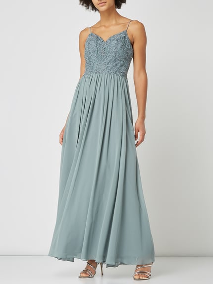 Laona Abendkleid mit Zierperlen Schilf 1