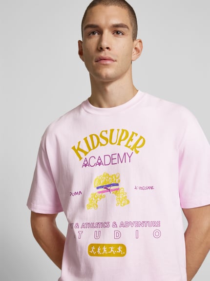 PUMA T-shirt met labeldetail Roze - 3