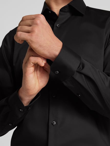 OLYMP Level 5 Slim fit zakelijk overhemd met kentkraag Zwart - 3