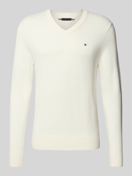 Tommy Hilfiger Regular fit pullover van een mix van katoen en kasjmier Offwhite - 2