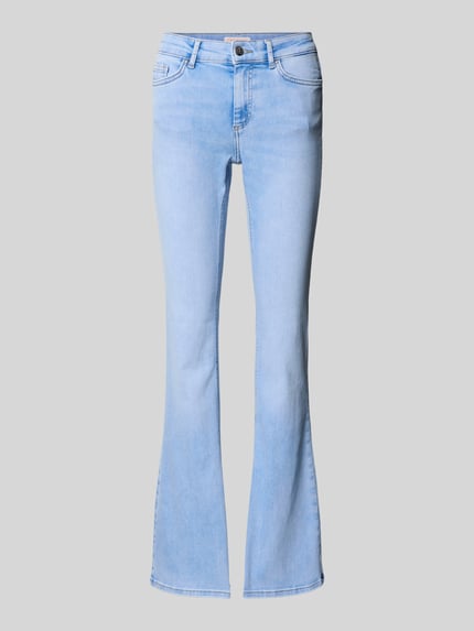 Produktfoto, Flared Fit Jeans aus Baumwoll-Mix Modell 'BLUSH' von ONLY, Optik: Unifarben, 5-Pocket-Design, Label-Patch, Material: Baumwoll-Mix