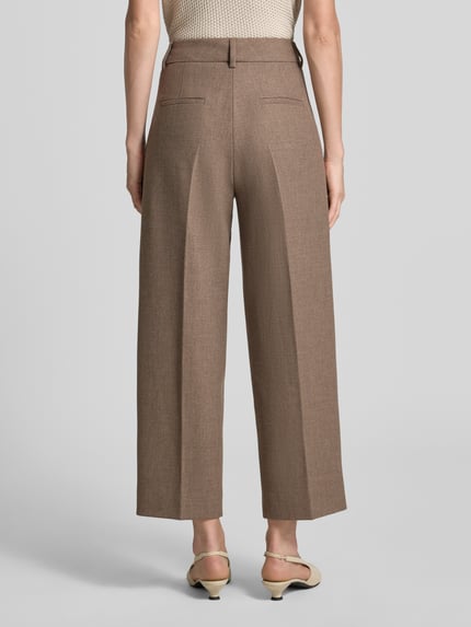 SEDUCTIVE Regular Fit Bundfaltenhose mit Viskose-Woll-Anteil Modell 'SLOANNE' Mittelbraun Mel 5