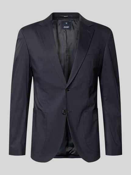 Productfoto, Sakko met reverskraag model 'Dallas' van JOOP! collectie, katoenmix, regular fit, paspelzak op de borst, steekzakken, knoopsluiting, donkerblauw, gladde structuur