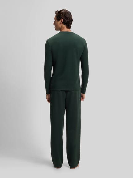 BOSS Regular Fit Langarmshirt aus Baumwoll-Mix  Dunkelgruen 5
