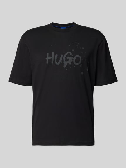 Produktfoto, Regular Fit T-shirt uit pure katoen Model 'NIEROFIX_U261' van HUGO, look: effen, motiefprint, ronde hals, korte mouw.