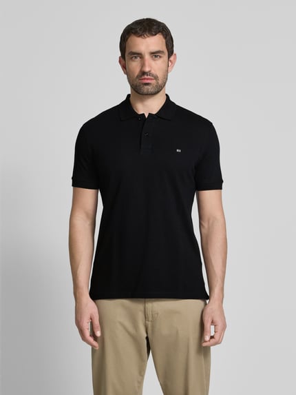 Christian Berg Men Koszulka polo z wyhaftowanym logo Czarny 4