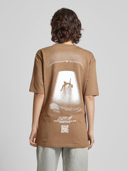 REVIEW X MATW T-shirt z nadrukiem z logo — MATW X Review Szarobrązowy 5