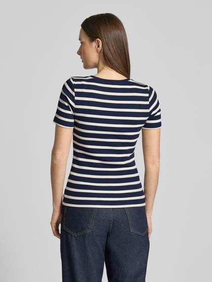 Tom Tailor Denim Slim Fit T-shirt van katoenmix Donkerblauw gemêleerd - 5