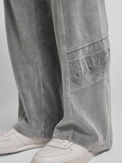 HUGO Oversized sweatpants van katoenmix, model 'DELSONI' Middengrijs - 3