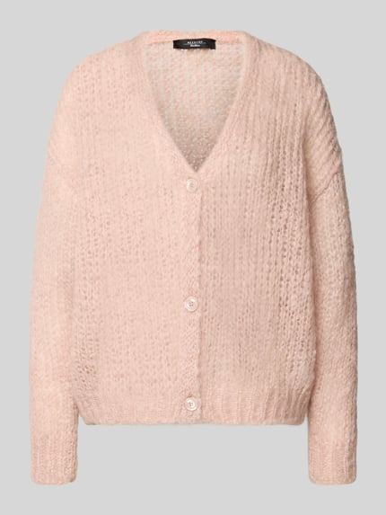 Produktfoto, Regular Fit Strickjacke aus Mohair-Woll-Mix von Weekend Max Mara, jednolity kolor, dzianina o miękkiej strukturze