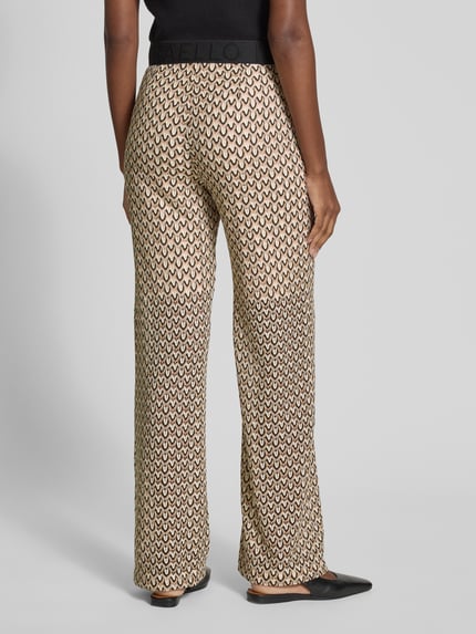 Raffaello Rossi Straight Leg Stoffhose mit elastischem Label-Bund Modell 'ELAINE' Beige 5