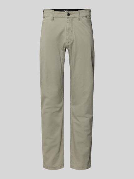 Produktfoto, Regular Fit Chino aus Baumwoll-Mix von s.Oliver RED LABEL in Optik: Unifarben, Passform: Regular-Fit, 5-Pocket-Design, Label-Patch, Knopf und Reißverschluss, Material: Baumwoll-Mix, neutrale glatte Textur