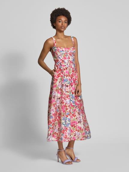 Bardot Abendkleid mit Karree-Ausschnitt Modell 'LILAH' Rose 1