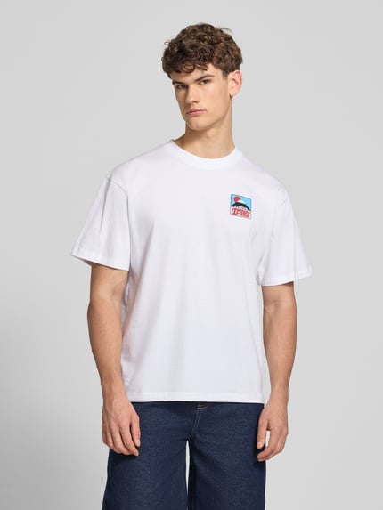 Edwin T-Shirt mit Label-Print Modell 'SUNSET ON FUJI SAN' Weiss 4