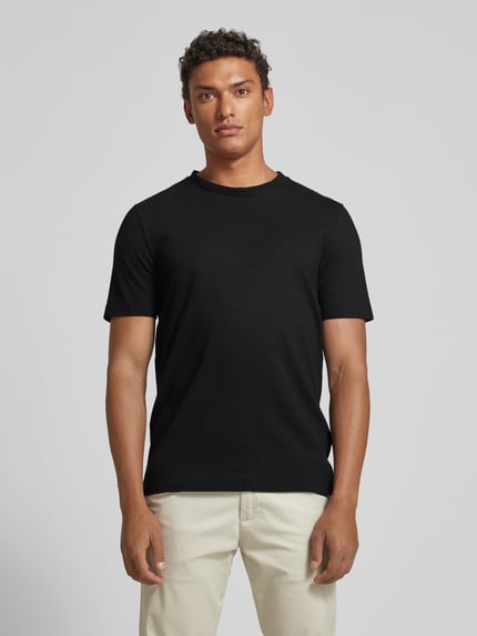 BOSS T-Shirt in unifarbenem Design Modell 'TIBURT' Black 4