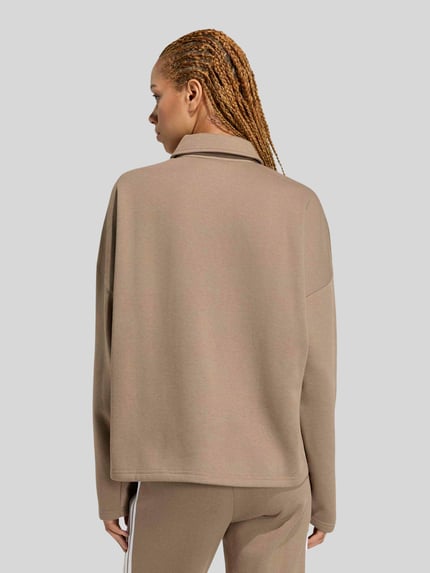 adidas Sportswear Sweatshirt mit Polokragen Taupe 4
