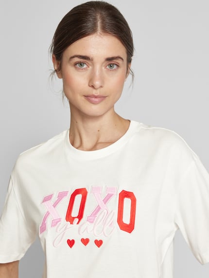 VERO MODA Relaxed Fit T-Shirt aus reiner Baumwolle Modell 'SOPHIE MIA' Weiss 3