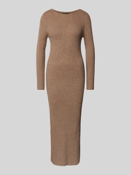 ONLY Gebreide maxi-jurk met boothals Hazelnoot gemêleerd - 2