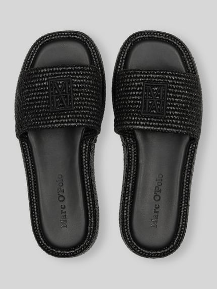 Marc O'Polo sandalen van stro- vlechtwerk model 'LARISSA' Zwart - 3