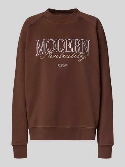 LeGer Oversized Sweatshirt mit gerippten Abschlüssen Modell 'Maxime' Dunkelbraun 2