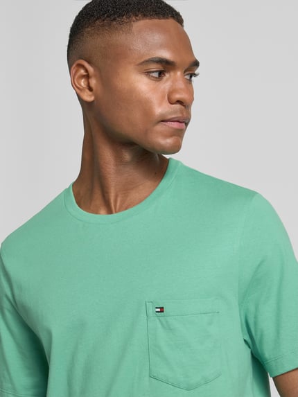 Tommy Hilfiger T-shirt o kroju regular fit z czystej bawełny Miętowy 3