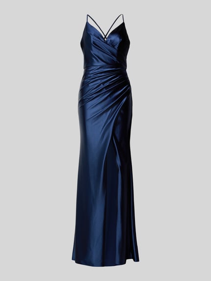 LUXUAR FASHION Avondjurk met plooien opzij Donkerblauw - 2