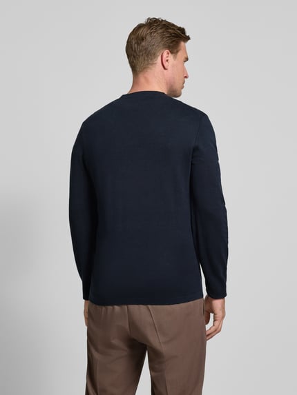 Selected Regular Fit Strickpullover aus reiner Baumwolle 'RAVI' Dunkelblau 5