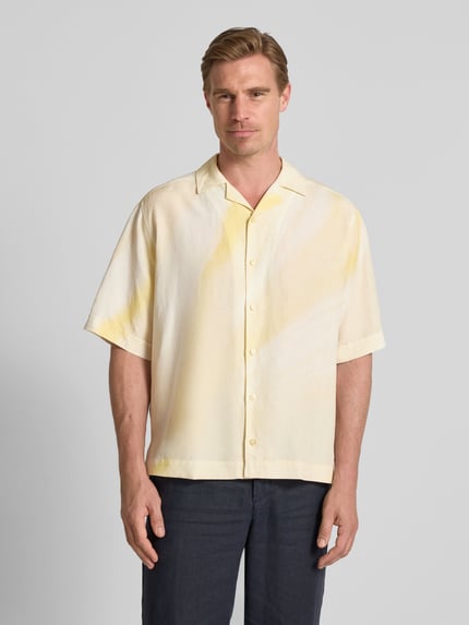 BOSS Orange Relaxed Fit Hemd aus Lyocell-Leinen-Mix Modell 'LAPISY' GELB 4