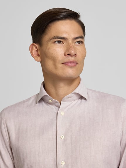 Profuomo Slim Fit Business-Hemd mit Kentkragen Sand 3