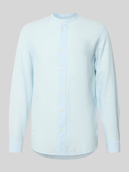 ONLY & SONS Slim Fit Freizeithemd aus Baumwoll-Leinen-Mix Modell 'CAIDEN' Hellblau 2