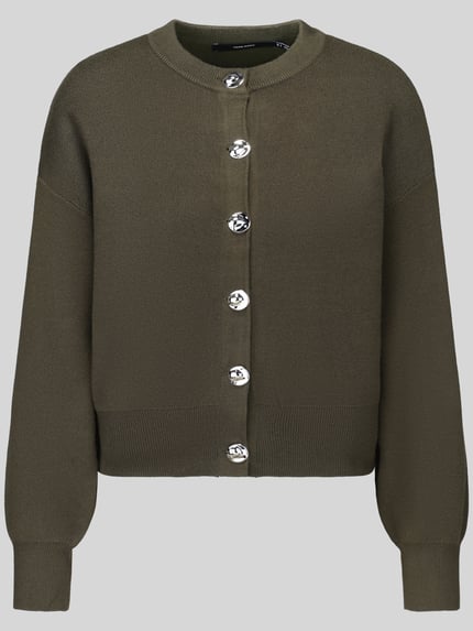VERO MODA Regular Fit Strickjacke aus Viskose-Mix Modell 'NOELLA' Dunkelgruen 2