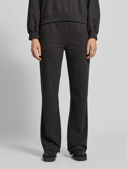 Juvia Wide leg sweatpants van katoenmix Zwart - 4