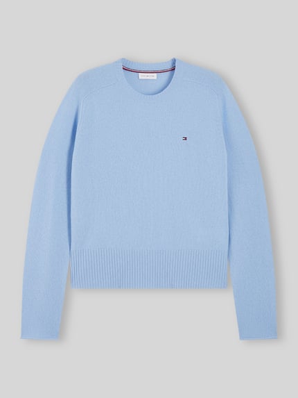 Tommy Hilfiger Slim Fit Pullover aus reiner Wolle Hellblau 2
