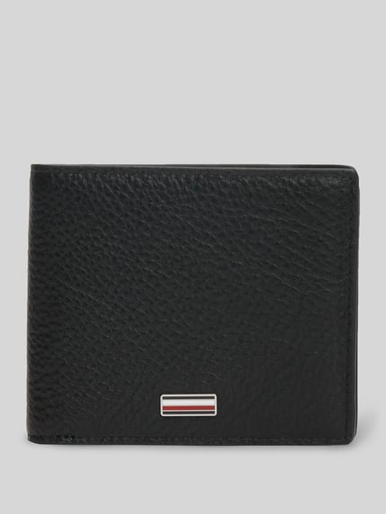 Tommy Hilfiger Portemonnaie aus echtem Leder BLACK 1
