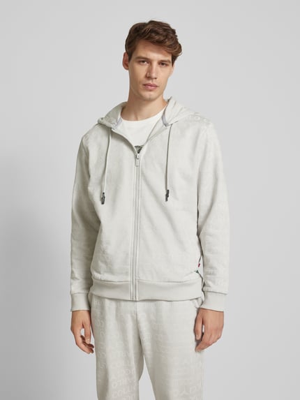 Carlo Colucci Sweatjacke mit Kapuze Hellgrau 4