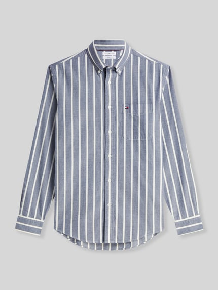 Tommy Hilfiger Regular Fit Freizeithemd aus reiner Baumwolle Marine 2
