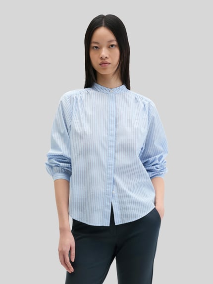 Marc O'Polo Regular Fit Hemdbluse aus reiner Baumwolle Bleu 4