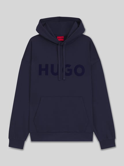 HUGO Bluza o kroju oversized z czystej bawełny z kapturem model ‘DITCHLE’ Królewski niebieski 2