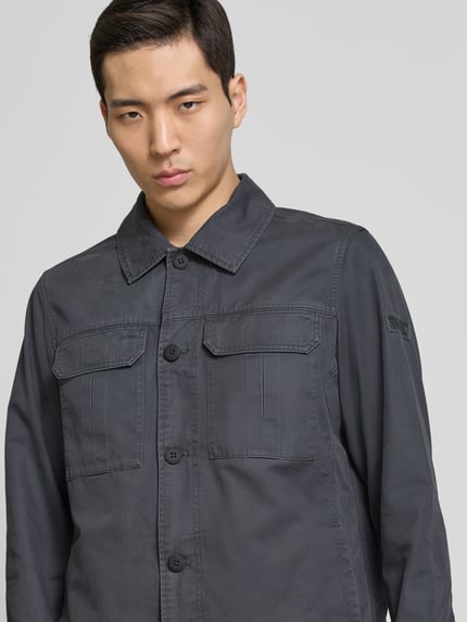 s.Oliver RED LABEL Regular fit overhemdjack in Utility-look Antraciet - 3