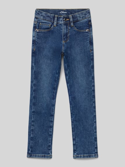 s.Oliver RED LABEL Slim fit jeans van katoenmix, model 'KATHY' Blauw - 1