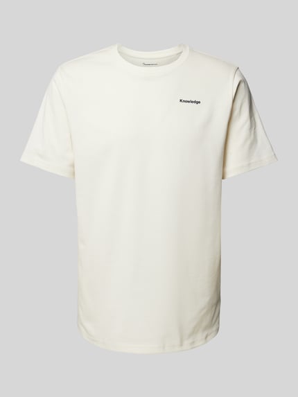 KnowledgeCotton Apparel Regular Fit T-Shirt mit Label-Print Offwhite 2
