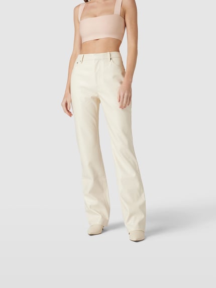 ROTATE Bootcut fit jeans met structuurpatroon Ecru - 4