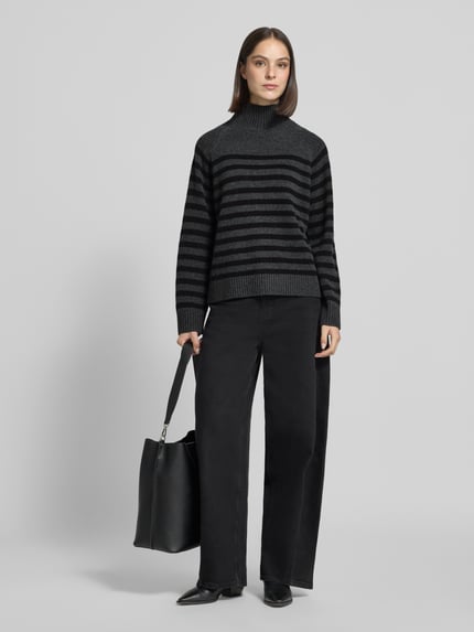 Tommy Hilfiger Regular fit col van wolmix met kasjmiergehalte Antraciet - 1