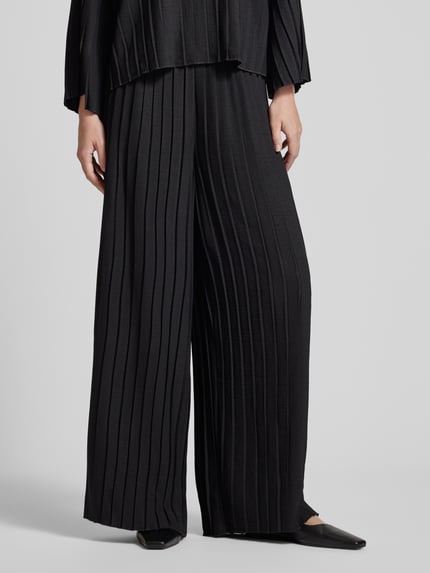 b.young Broek met plissévouwen en elastische band, model 'Janse' Zwart - 4