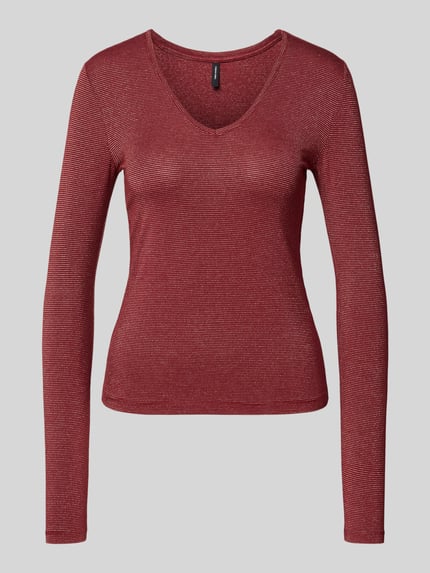 VERO MODA Regular fit shirt met lange mouwen van viscosemix, model 'LAVA' Donkerrood - 2